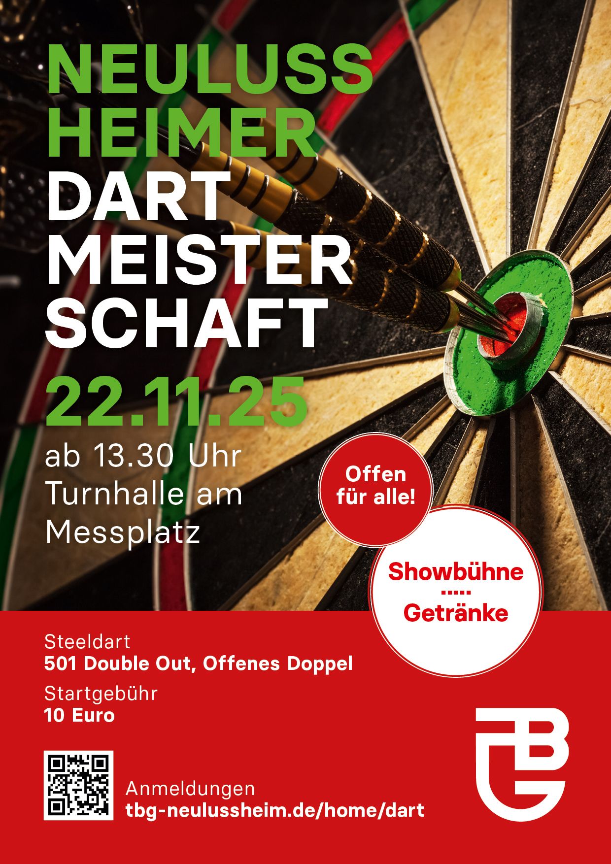 Plakat zu Dart Ortsmeisterschaften am 22.11.2025