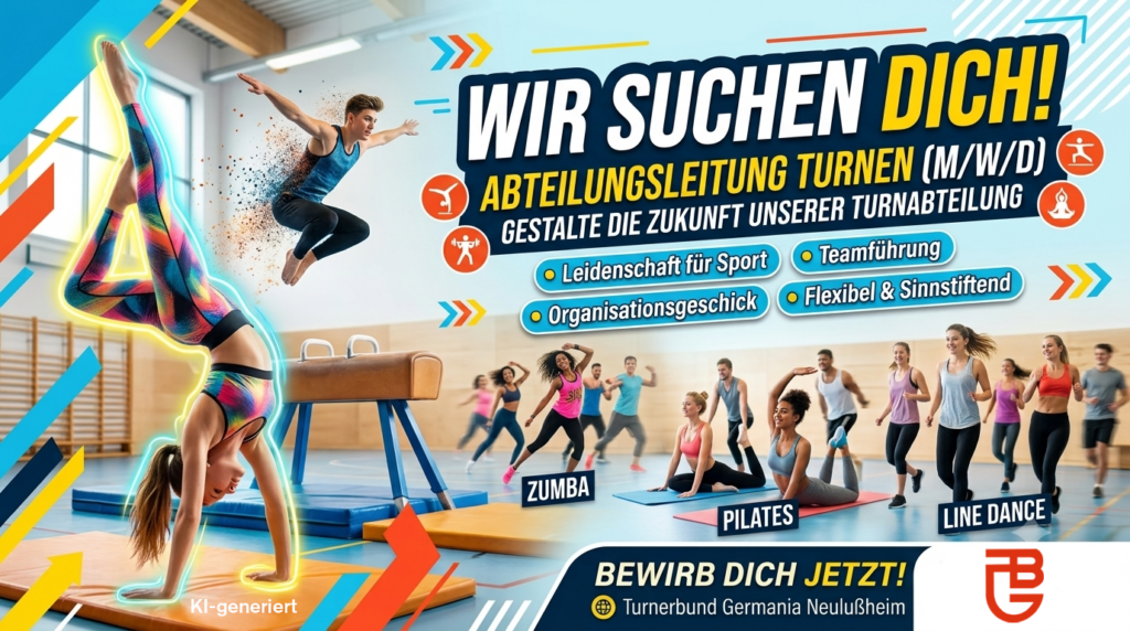 Wir suchen Dich! Abteilungsleitung Turnen (M/W/D). Gestalte die Zukunft unserer Turnabteilung.